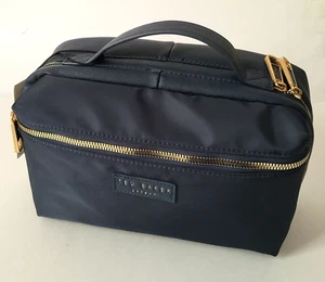 Ted Baker Toiletry Bag Nylon Navy Makeup Vanity Bag NWY - Picture 1 of 6