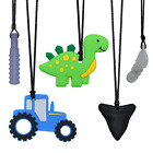 Chew Necklace for Sensory Kids, 5 Pack Chewy Necklaces for Boys and Girls with