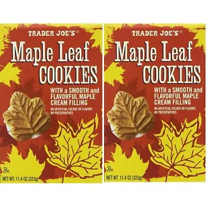 2 Packs Trader Joe's Maple Leaf Cookies 11.4 oz Each Pack - Picture 1 of 6