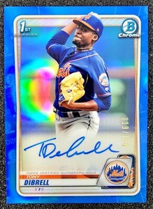 2020 Bowman Chrome 1st BLUE AUTO /150 Tony Dibrell #CPA-TD Mets