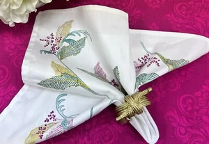 Napkin Rings, Nautical Knot Gold Textured Round Rope by Max Studio (Set of 4) - Picture 1 of 4