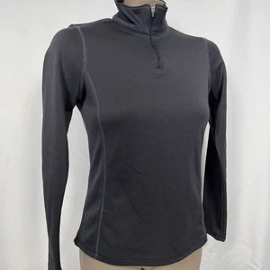 Spyder Quarter Zip Activewear Running Long Sleeve Black Top Women's SMALL - Picture 1 of 12