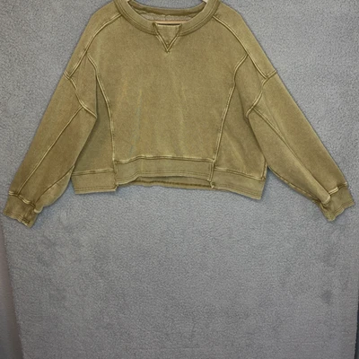 Pullover relajado cuello redondo Free People Movement talla XL Harvest Gold Intercept Foto 1 de 4