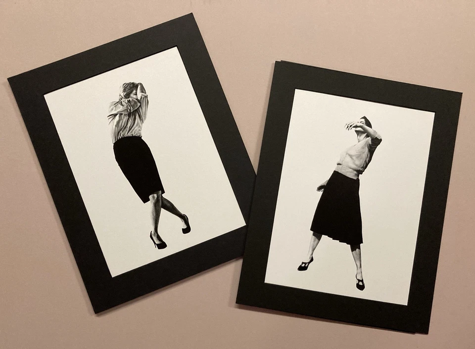 ROBERT LONGO Hombres en las ciudades conjunto de DOS imágenes, marco mate 11x14 listo #203 Foto 1 de 3