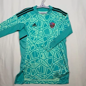Adidas FCC Carolinas Soccer #21 Jersey Teal Geometric Long Sleeve Mens Medium - Picture 1 of 10