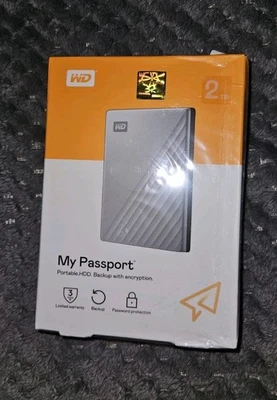 Western Digital 2TB WD My Passport External Portable Hard Drive HDD Grey Sealed - Image 1 of 2
