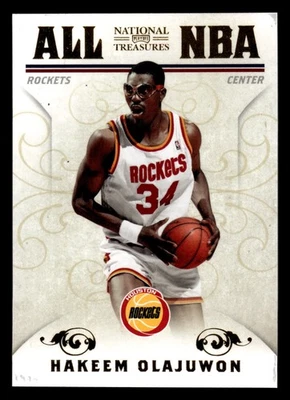 2009-10 Playoff National Treasures #11 Hakeem Olajuwon All NBA #/25 Foto 1 de 2