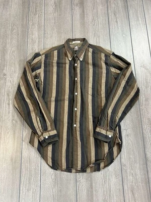 Men’s 70s McGregor Button Down With Very Nice Dark Colored Stripe Design, M. - Image 1 of 4