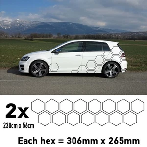 Car Solid XL Hexagon Camouflage Side Kit Honeycomb Stickers Graphics CCK4XL - Picture 1 of 2