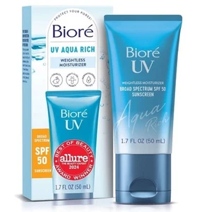 Biore UV Aqua Rich Crema Idratante Viso Quotidiana con SPF 50 - Foto 1 di 9