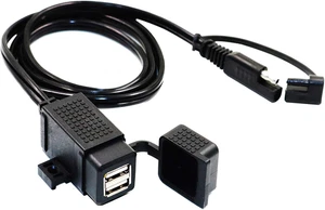 MOTOPOWER MP0609C Kit Caricabatteria Doppio USB Moto Impermeabile 3.1Amp SAE a USB A - Foto 1 di 12