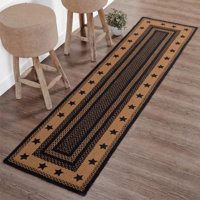 Accent Rug/Runner Farmhouse Star Jute Country 24x96 Rect No Slip Pad VHC Brands - Image 1 of 4