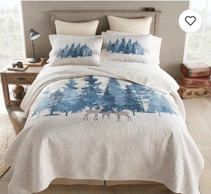 Donna Sharp Twin Set Quilt Watercolor Forest UCC 6714 New - Picture 1 of 5