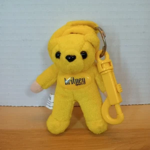 Vintage Britney Spears gelber Plüsch Teddybär Schlüsselanhänger Clip On 2000 selten Plüsch  - Bild 1 von 11