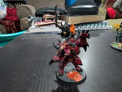 Diablo pintado a mano con jinete miniatura para mazmorras y dragones Foto 1 de 3