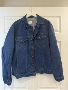 VTG Wrangler Denim Jacket Men’s XL 90s Y2K Baggy Streetwear Made in USA Trucker - Picture 1 of 5