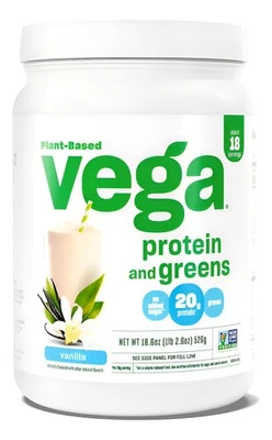 Protein + Supergreens - 20g Plant-Based Protein, Vanilla, 18 Servings, Real G... - Image 1 of 2