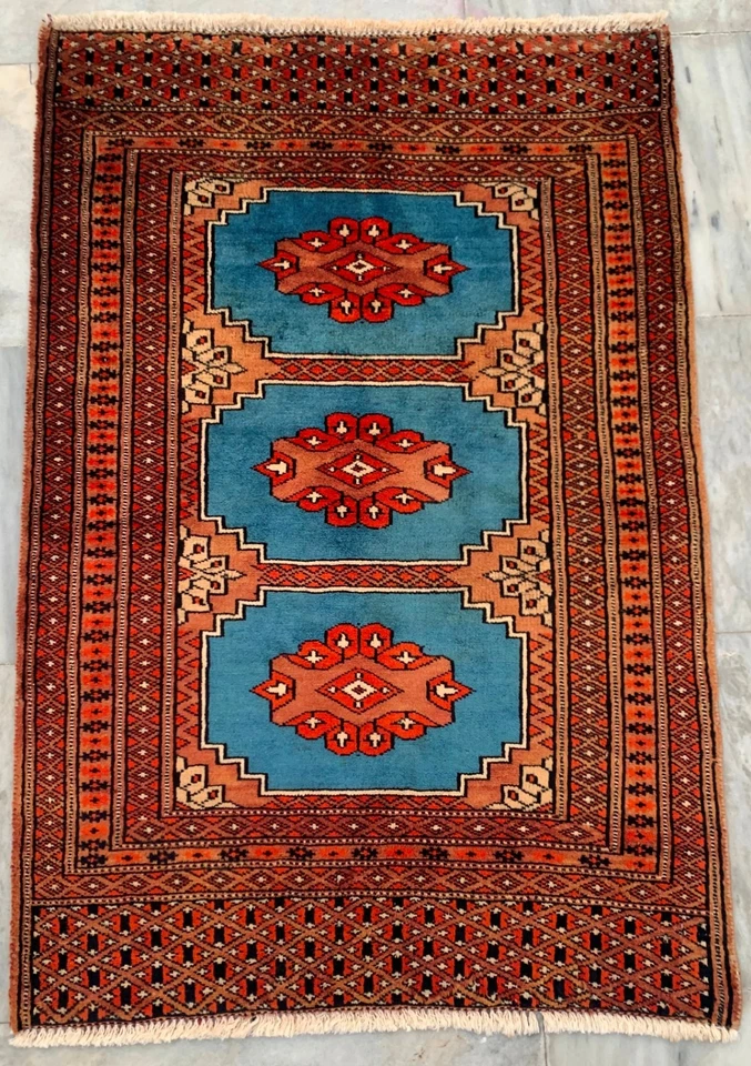 Alfombra afgana, alfombra vintage, alfombra medallón anudada a mano, alfombra boho, alfombra Taimani, 2x3 pies Foto 1 de 4