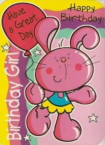 Open Happy Birthday Girl's XL Size Greeting Card For Her Children's Any Age  - Picture 1 of 1