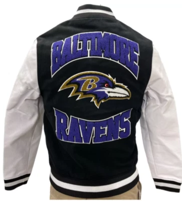 Chaqueta Universitaria Baltimore Ravens Mezcla de Lana AUTÉNTICA de Foot Locker Nueva con Etiquetas Talla L Foto 1 de 4