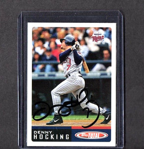 2002 TOPPS TOTAL CARD SIGNED IP AUTO DENNY HOCKING MINNESOTA TWINS GREAT