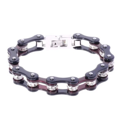 Bicycle Motorcycle Chain Bracelets For Men/Women-Stainless Steel Bracelets Black - Image 1 of 4