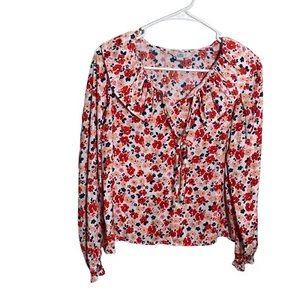 Croft & Barrow Blouse Women's Petite XS Colorful Floral Cottage Artsy Shirt Top - Picture 1 of 8