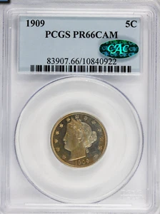MONSTER TONE EYE APPEAL 1909 Proof Liberty Nickel PCGS PR66 CAM CAC - Picture 1 of 4