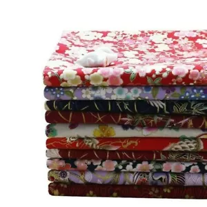 Japanese Cotton Floral Fabric Cloth Vintage Kimono Ocean Wave 100*150cm Retro - Picture 1 of 23