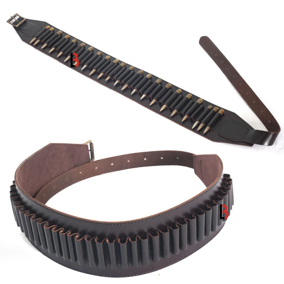 Cowhide Leather Rifle Cartridge Belt Bandolier for Rifle Shells - Hunting - Image 1 of 4