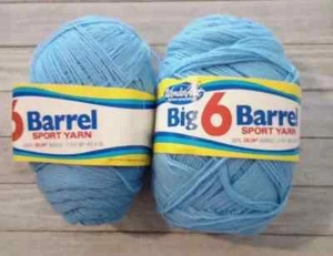 crochet knit baby sport yarn big 6 barrel #3 2pc (1 partial) blue - Picture 1 of 3