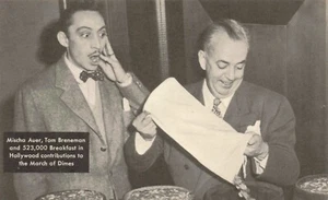 Postcard Mischa Auer Tom Breneman Contributions To The March Of Dimes - Picture 1 of 2