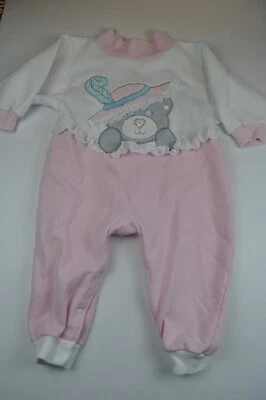 Винтажный цельный розовый комбинезон для девочки Buster коричневый размер 18 месяцев - Изображение 1 из 4