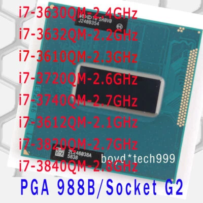 Intel i7 3630QM 3632QM 3610QM 3720QM 3740QM 3612QM 3820QM 3840QM Socket G2 CPU - Image 1 of 2