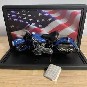 Harley Davidson Panhead Road Rally Edition 1948 Franklin Mint 1:10 azul con estuche - Imagen 1 de 18
