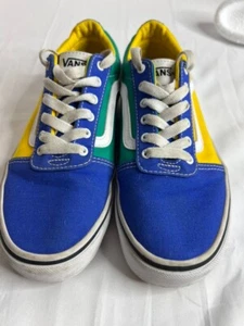 Vans Colorblock Low Checker Tape Multi Color Youth Size 4 Sneakers Skater - Picture 1 of 4