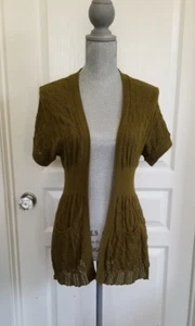Top de punto para mujer, camisa talla xS, cárdigan Angel of the North, verde, manga corta - Imagen 1 de 5