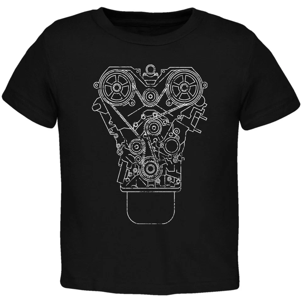 Engine Schematic Black Toddler T-Shirt - Image 1 of 1