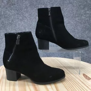 Blondo Boots Womens 9 M Waterproof Ankle Booties Black Suede Side Zip Heels - Picture 1 of 16