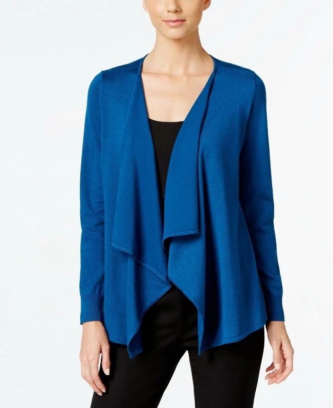 Cardigã feminino Thalia Sodi com cadarço nas costas Flyaway azul, (2XL) - Imagem 1 de 2