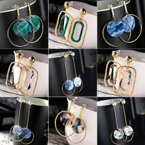 Boho Geometric Round Circle Dangle Drop Ear Stud Earrings Women Party Jewelry - Picture 1 of 41