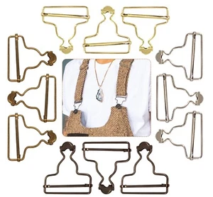 25/30/42/45mm Dungaree Fastener Clip Buckle Metal For Suspenders Strap DIY Craft - Picture 1 of 31