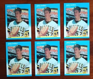 1987 Fleer Update GLOSSY RC #U-110 JOHN SMILEY - PIRATES - ROOKIE Lot of (6) - Picture 1 of 2
