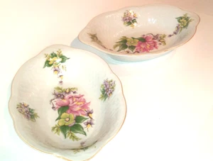 Tazón de baratija de porcelana rusa tazón de fruta postre diseño floral - Imagen 1 de 5