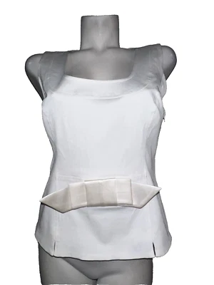 New BEBE Top Size 10 White Cami Satiny Satin Bow Front Scoop Wide Neck Shirt NWT - Image 1 of 4