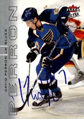 David Perron - Signed 2009-10 NHL Fleer Ultra Card #129 - St. Louis Blues - Image 1 of 2