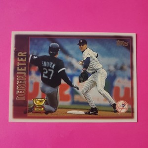 FREE SHIPPING Derek Jeter 1997 Topps Gold Rookie Cup Card #13 Yankees MLB HOF