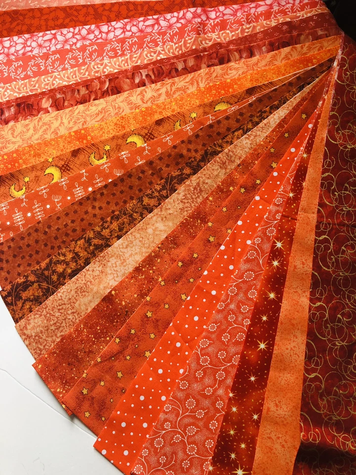 20 tiras de tecido 100% algodão rolo geléia laranja 2,5 pol. X WOF - Imagem 1 de 1