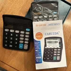 2 Calculater Lot: Model: KK-837-12, 1 New In Box, W/O Box But Brand New Also.. - Picture 1 of 9