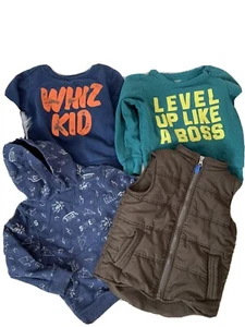 Boys Size 4/5 Carters Hoodie vest and sweatshirts - Picture 1 of 11